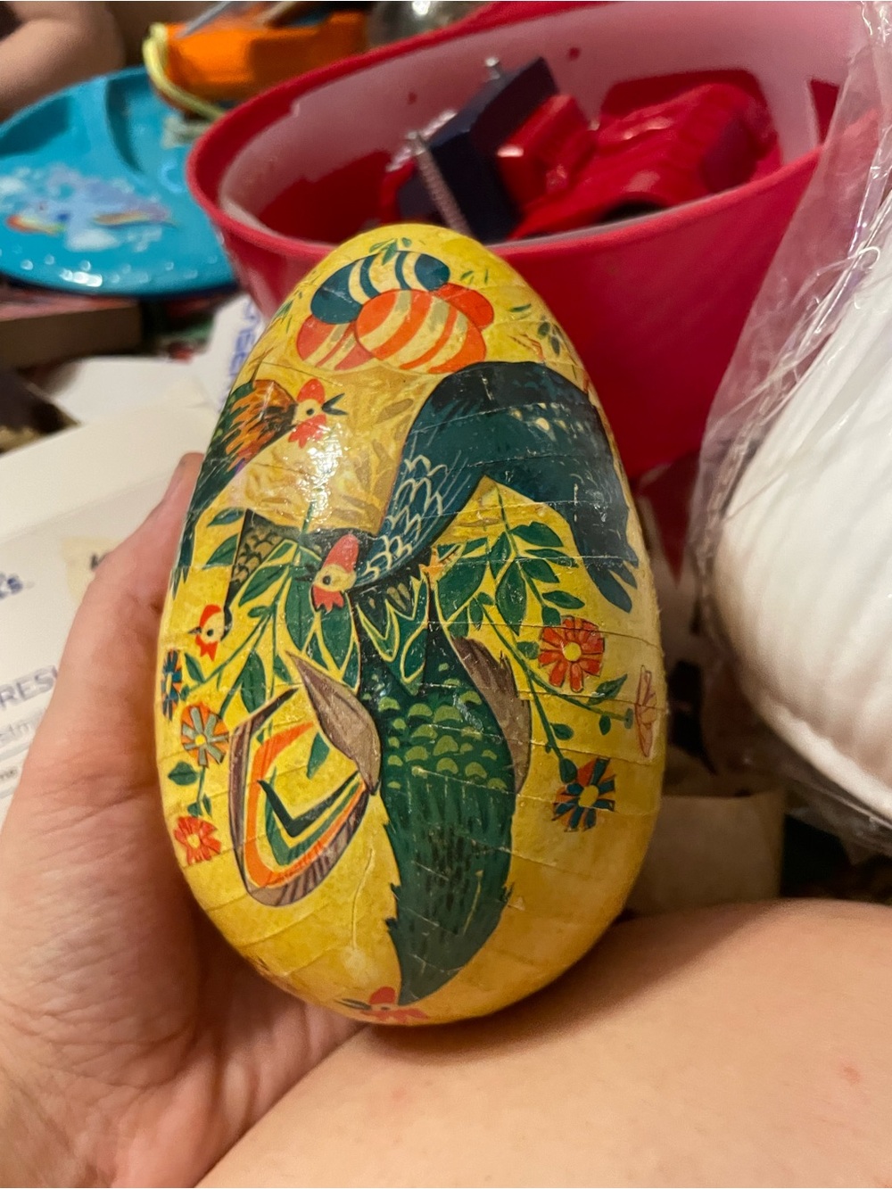 Vintage paper mache egg